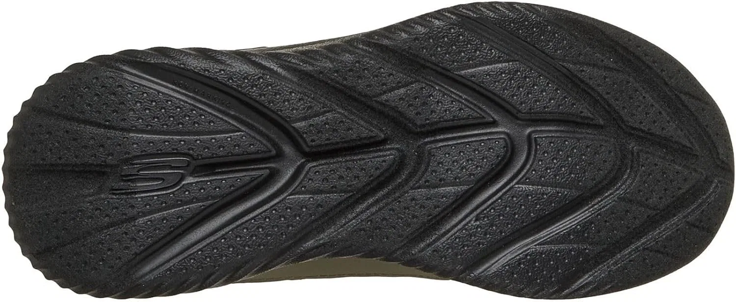 Детские кроссовки для мальчиков Bounder 2.0 Aqua Pace Skechers, Black Olive Synthetic Textile Silver Trim — фото 3