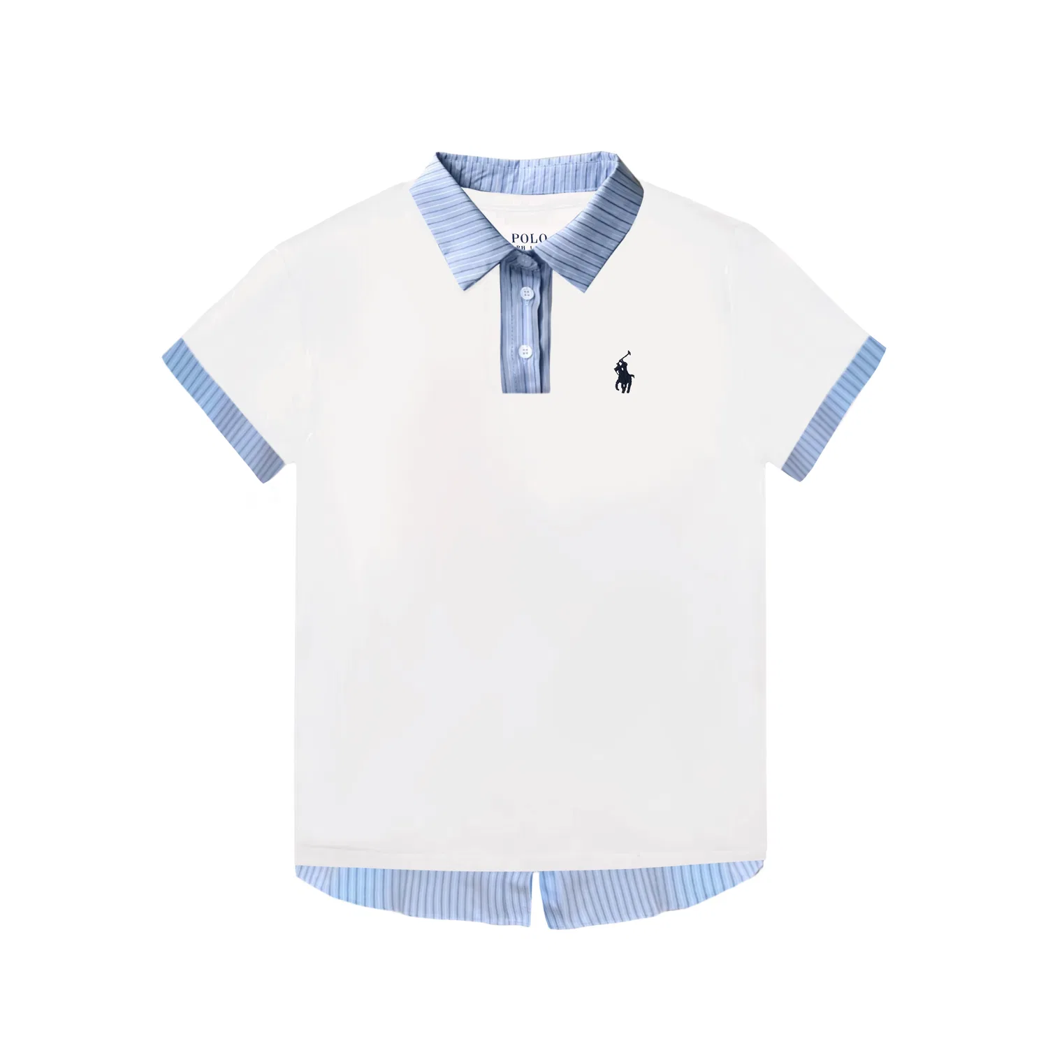Детская футболка с воротником-поло White Polo Collar Moderate Polo Ralph Lauren