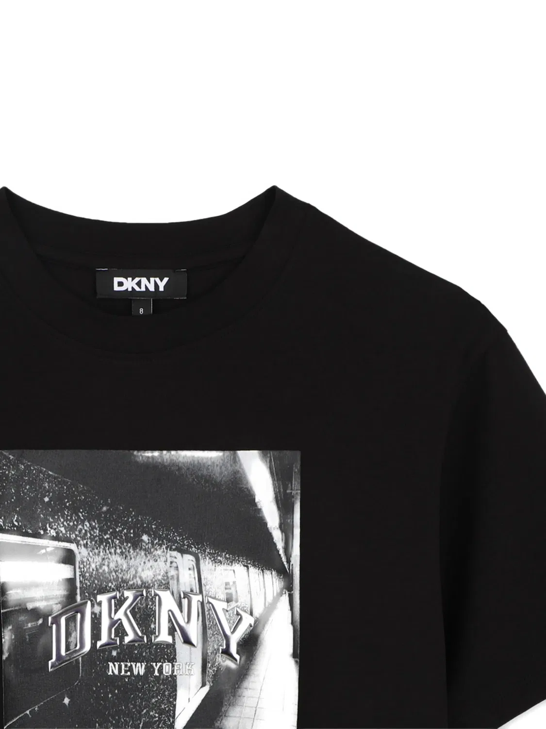 Футболка с графичным принтом Dkny Kids, черный — фото 3