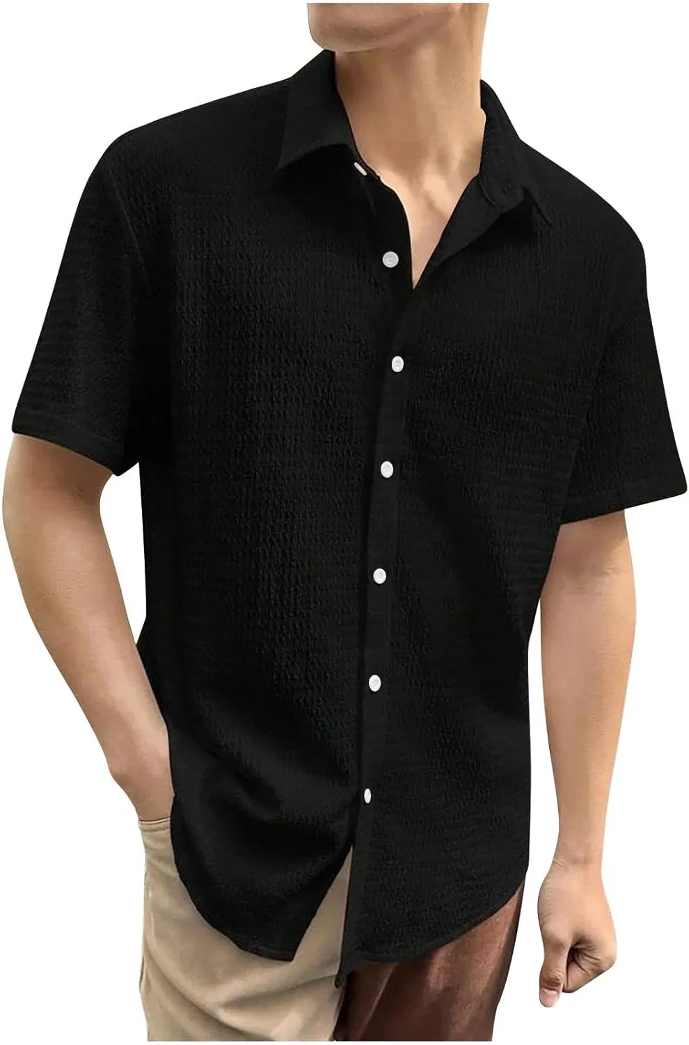 Мужская свободная футболка с коротким рукавом, Black