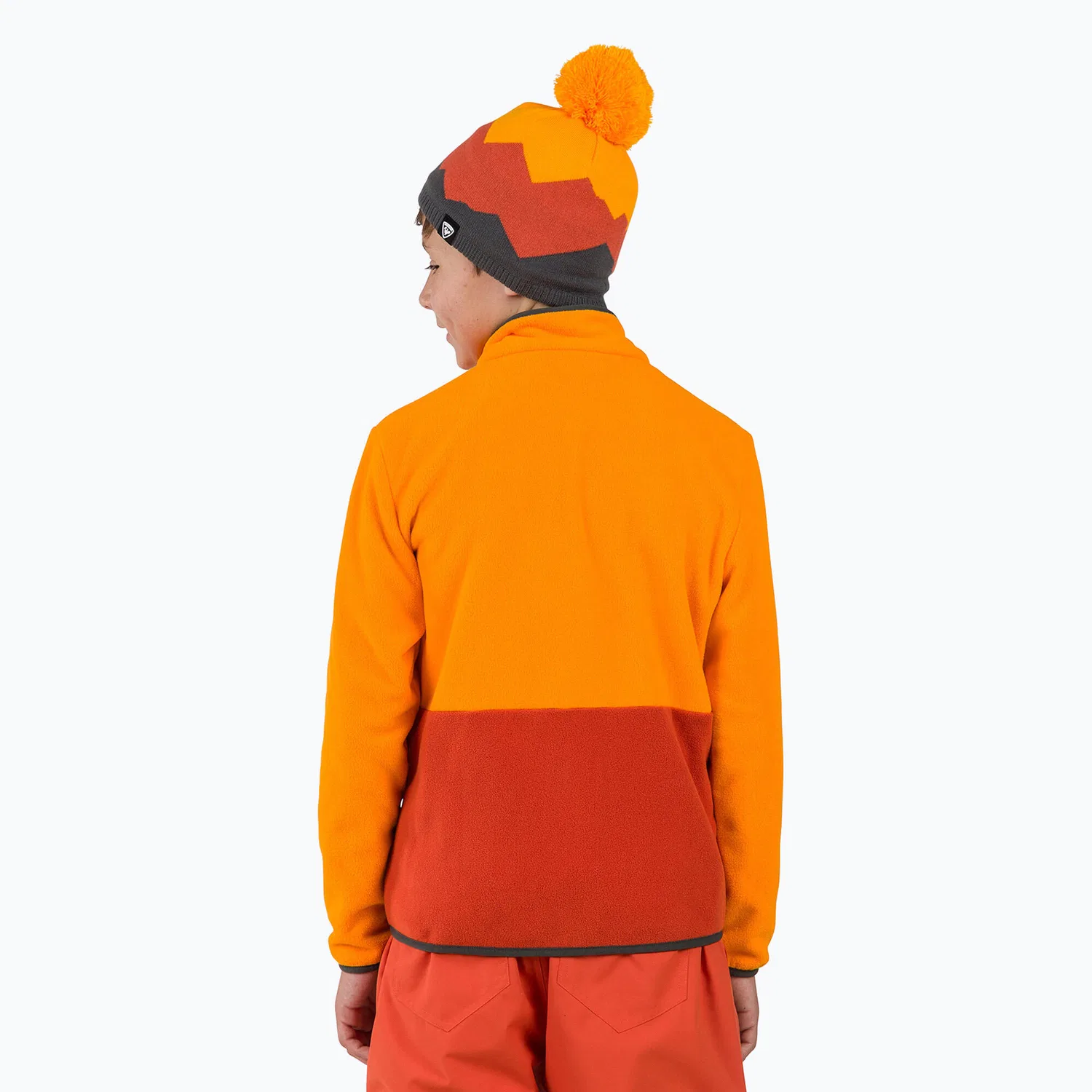 Детское флисовое худи с принтом Rossignol Jr Strawpile Fleece Fz, Orange — фото 3
