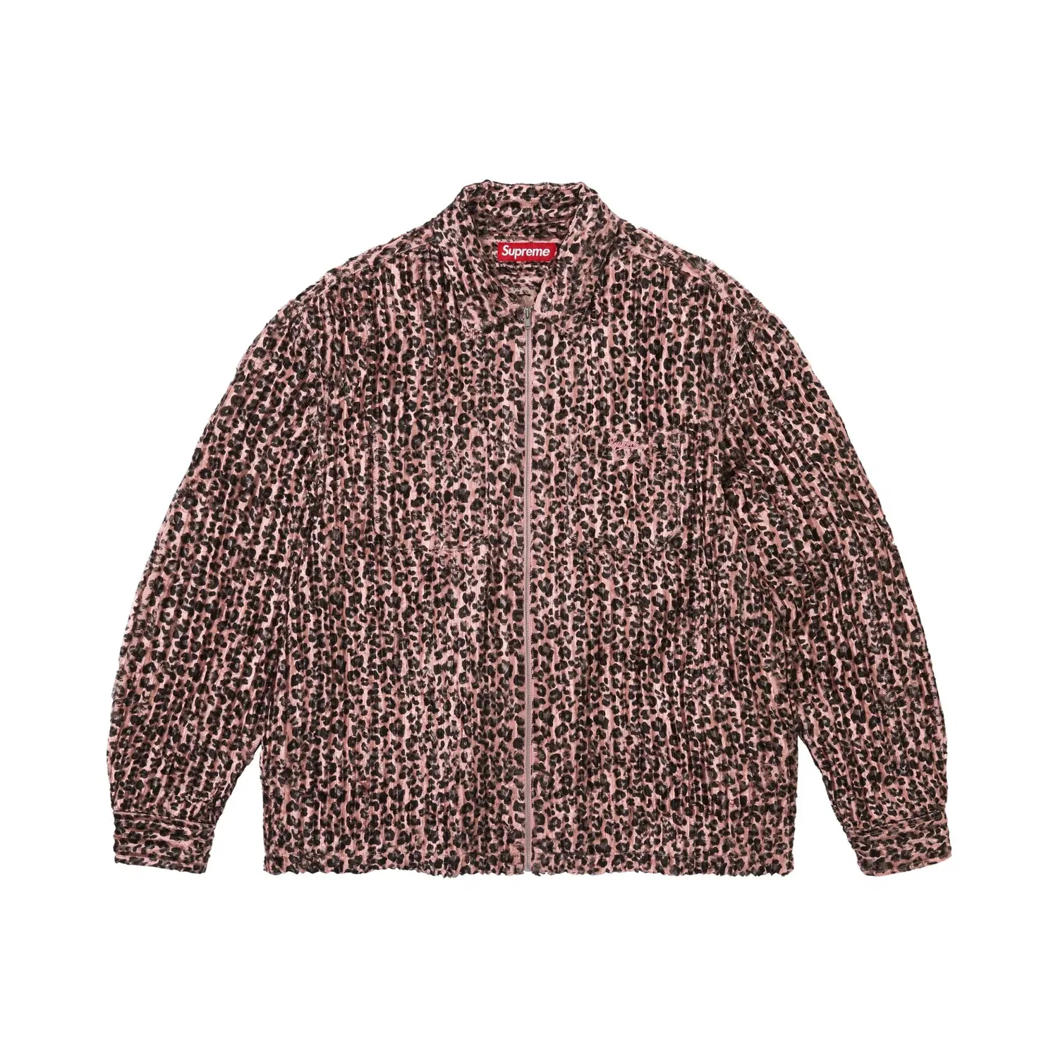 Рубашка на молнии Leopard Frayed Supreme, Pink