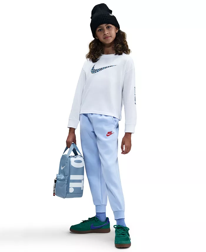 

Детская спортивная футболка с длинным рукавом для девочек 7-16 лет Nike, белый