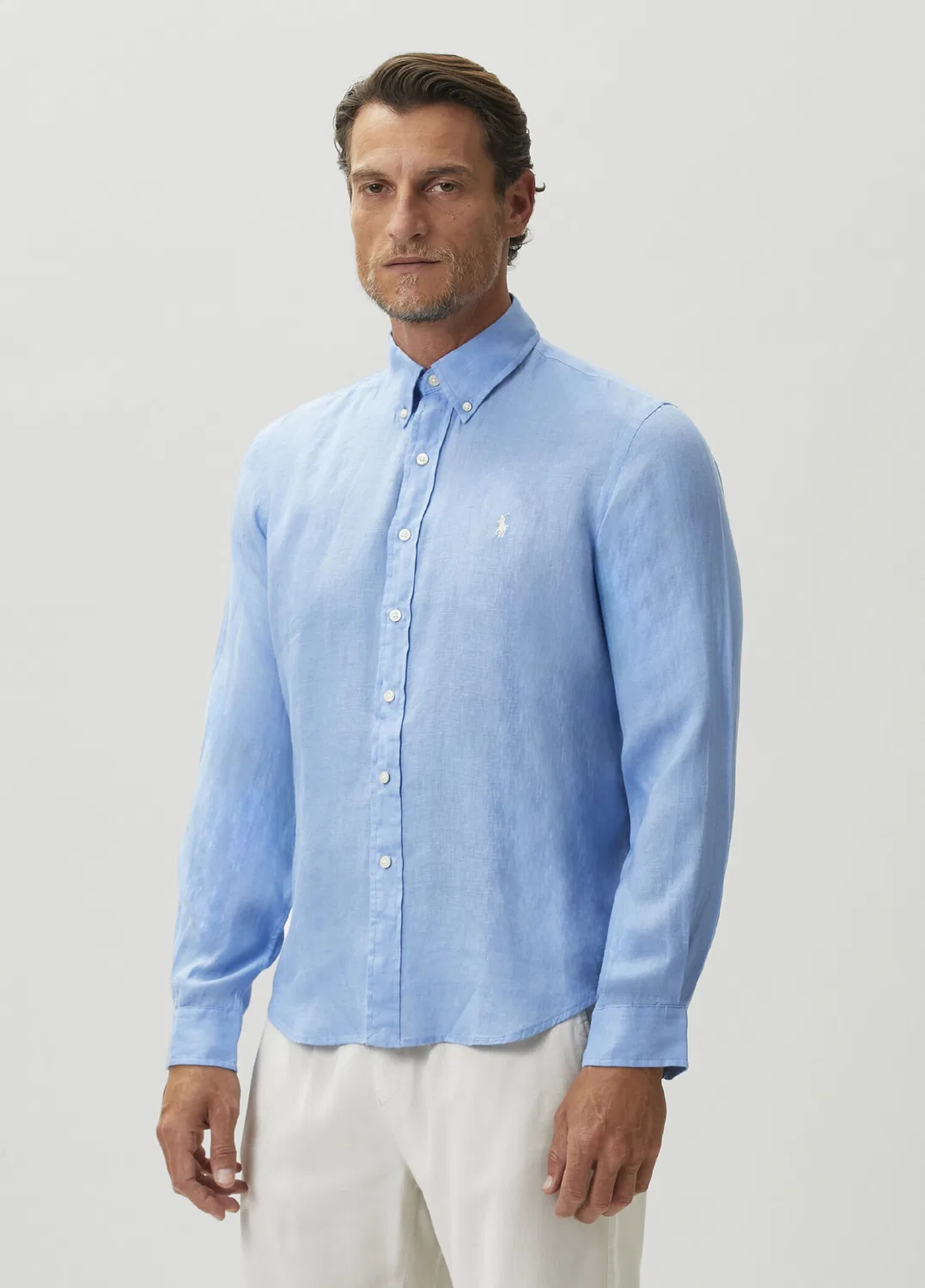 Рубашка Custom Fit Polo Ralph Lauren, blue — фото 3