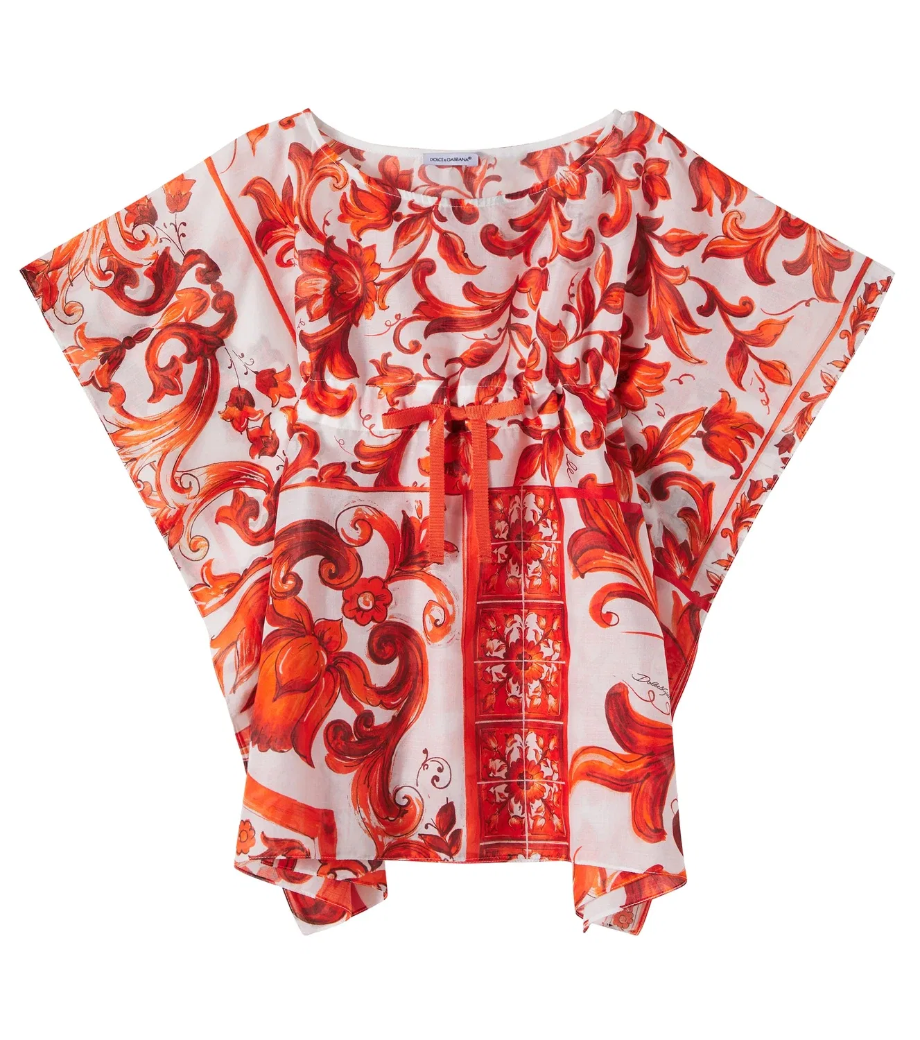 Кафтан хлопковый Mix Maiolica Dolce&Gabbana Kids, оранжевый