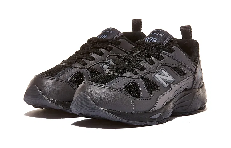 Детские кроссовки с дышащим верхом 878 New Balance, Gray Black — фото 3