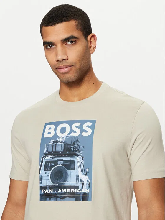 Футболка regular fit Te_Mextour Boss, бежевый — фото 4