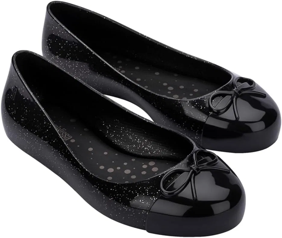 Детские балетки для девочек с бантом Sweet Love Cap Toe mini melissa, Black