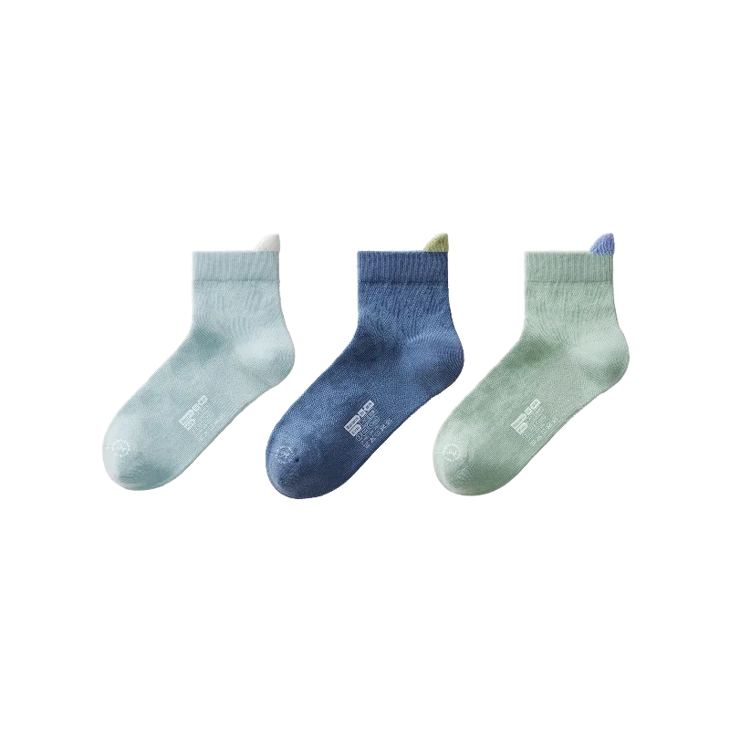 Детские носки с принтом BANANA IN, Emerald Green Star Dark Blue Ship's Anchor Light Gray Sailboat — фото 3