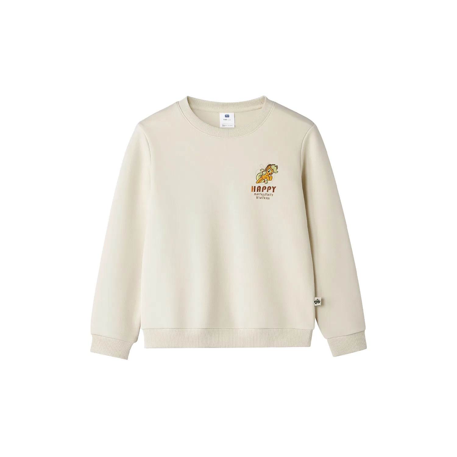 Детский свитшот с вышивкой HLA, Beige Apricot 02