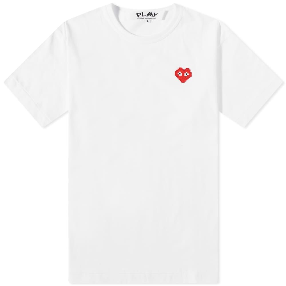 

Футболка Comme des Garçons Play Invader Heart Tee, Белый, Футболка Comme des Garçons Play Invader Heart Tee