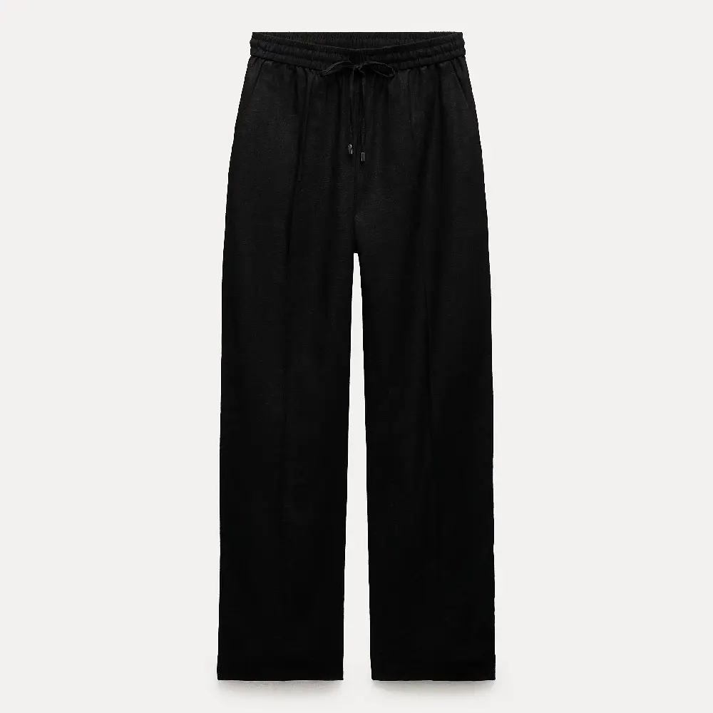 

Брюки Zara Linen Blend Straight, черный