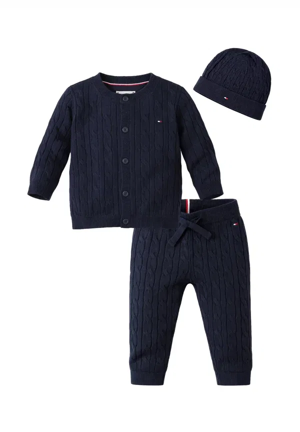 Комплект из шапки и свитера, хлопок, Set regalo, Tommy Hilfiger, Dark Blue, темно-синий