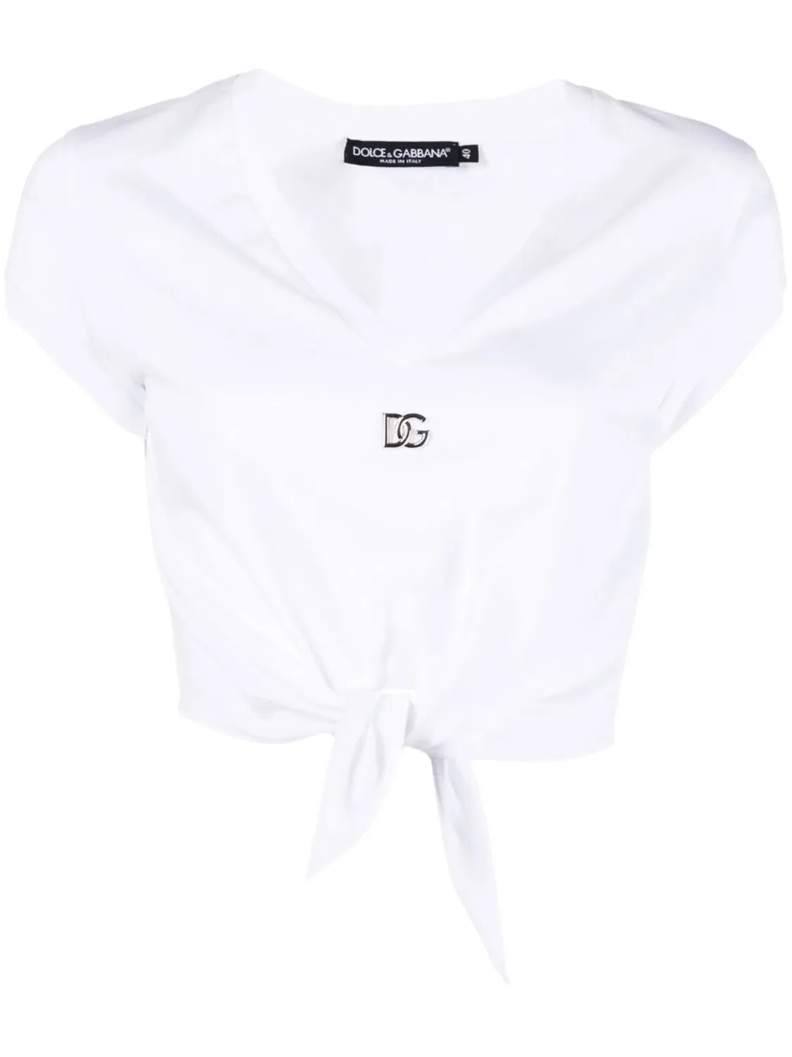 Dolce & Gabbana Футболка с узлом, белая