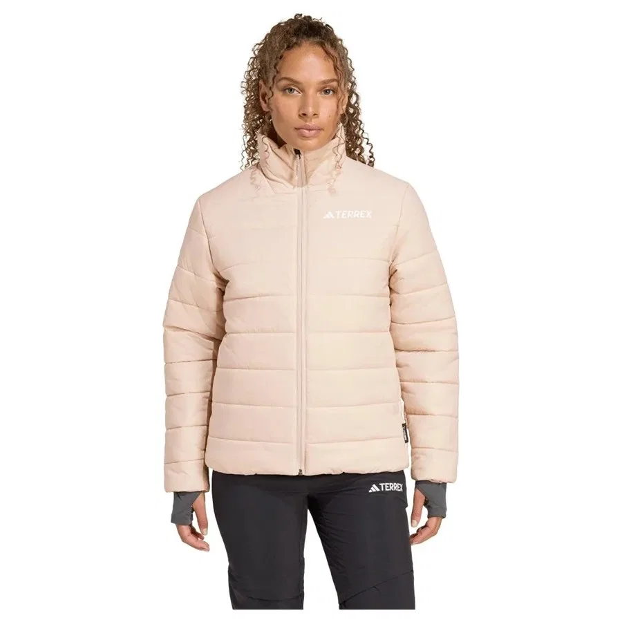 Женская куртка из футера с длинным рукавом adidas W MT ESS PAD J KB2162, Розовый — фото 2