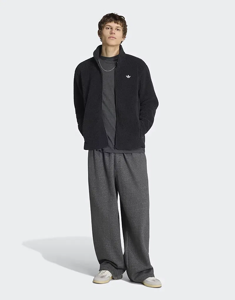 Флисовая куртка Adidas Originals Trefoil essentials, черный — фото 4