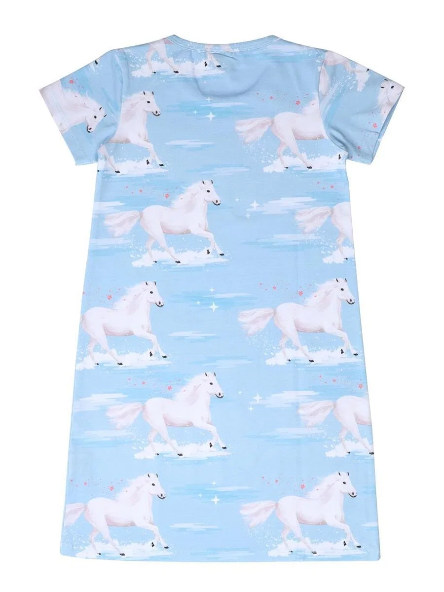 Пижама Walkiddy 'Walkiddy - White Horses Pyjama' синего цвета — фото 2