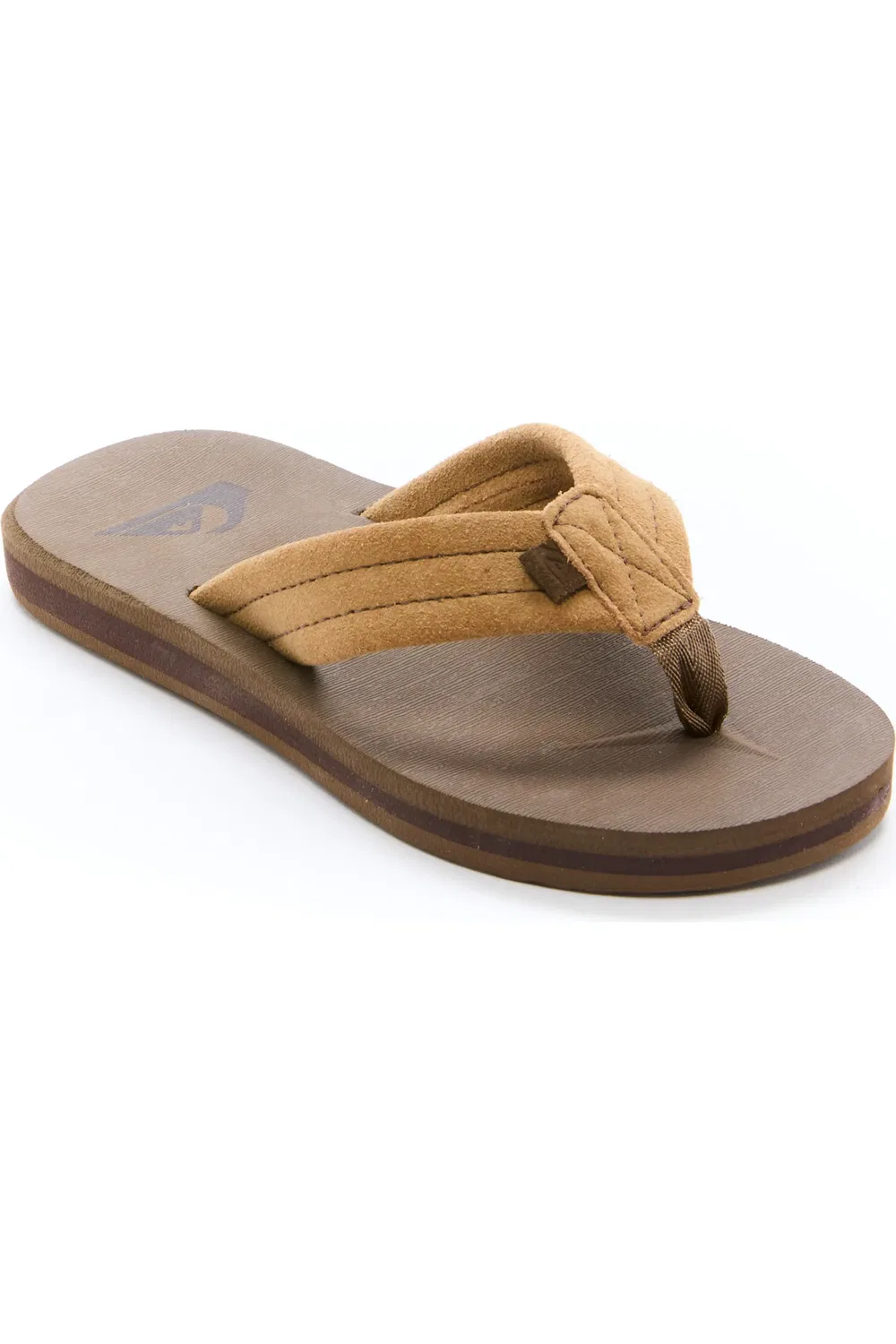 Детские сандалии вьетнамки на мягкой подошве Carver Suede Core Quiksilver, Tan/Tan