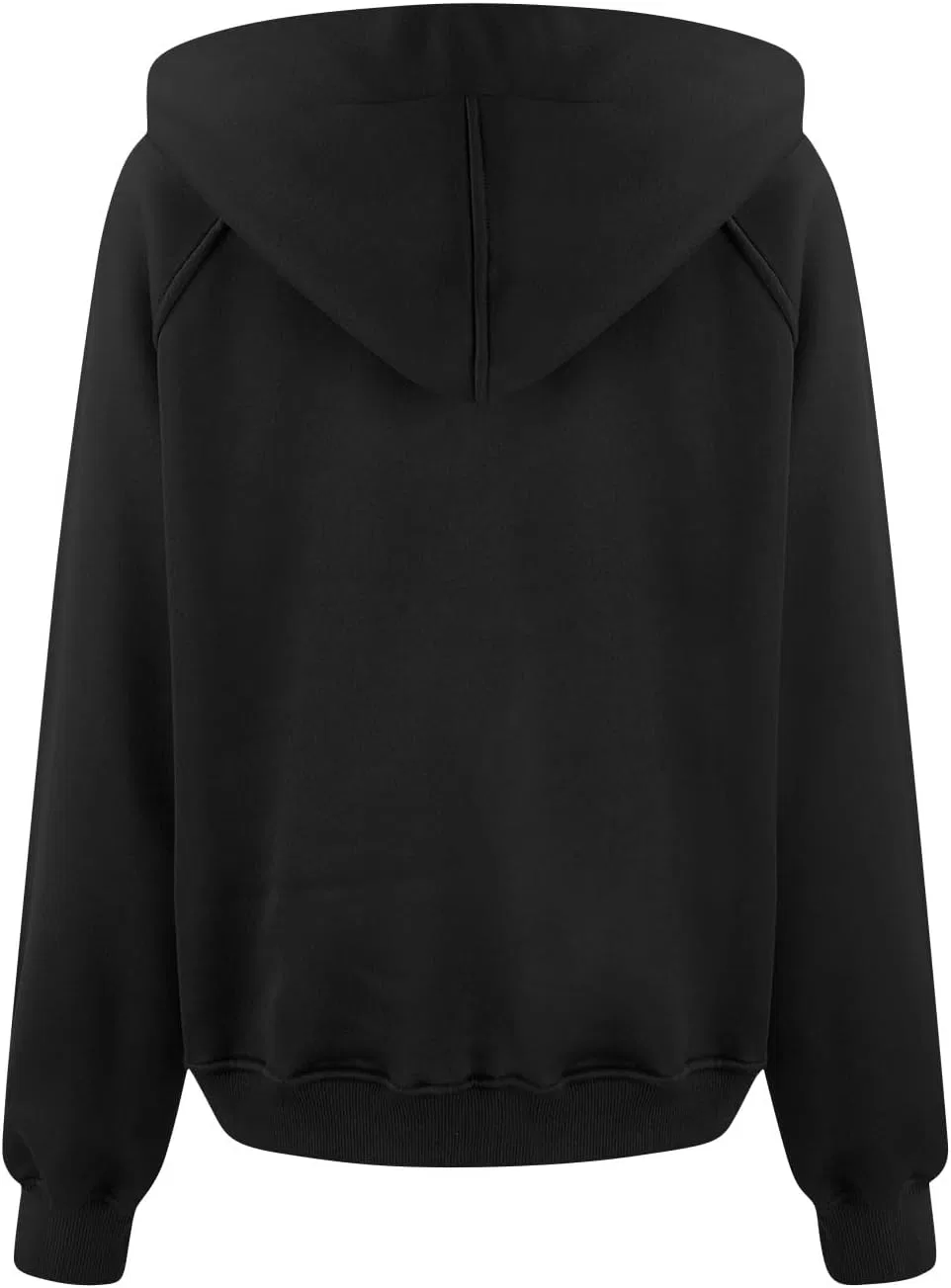 Женское укороченное худи с молнией, модель Oversized, цвет S57-Black — фото 3