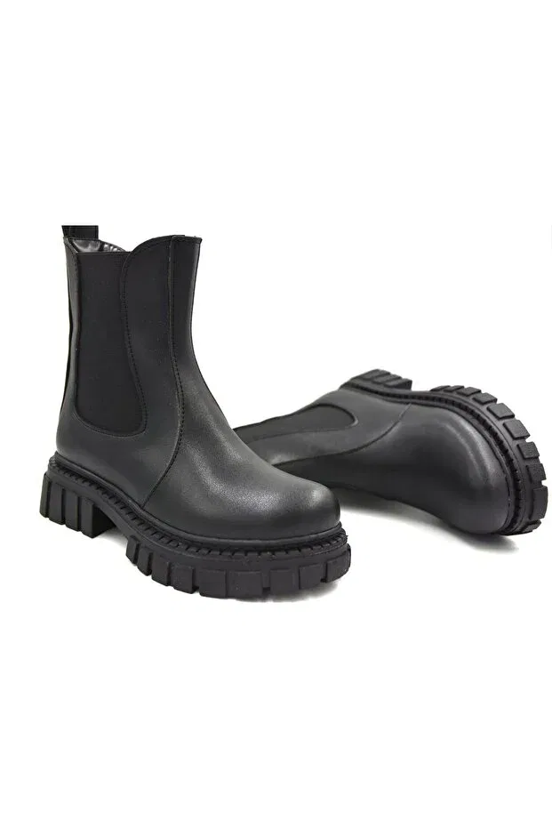 Детские ботинки для девочек с коротким каблуком Sema elastic zippered inside warm lining thermo non-slip sole water resistant children's boots Prego, Black