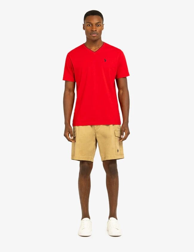 

Футболка U.S. Polo Assn.Tipped V-neck Jersey, красный