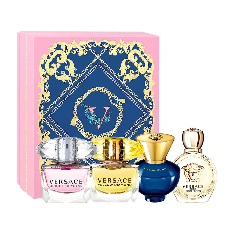 Женский набор мини-парфюмов VERSACE, 4 x 5 мл, Crystal Diamond+Heartbeat+Ainas+Dylan, VERSACE, Multicolor — фото 4