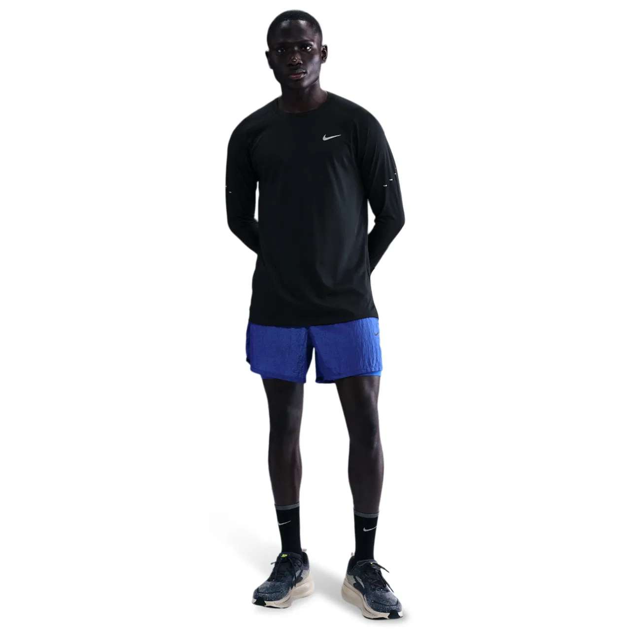 Мужская футболка с длинным рукавом Nike Dri-FIT ADV Stride LS Top, Black/Reflective Silver — фото 3