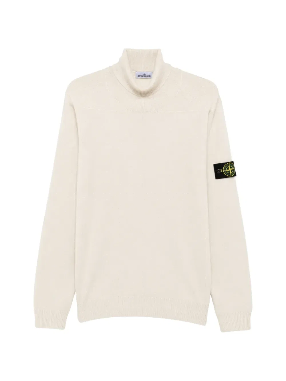 Легкий свитер из чистой шерсти RWS с высоким воротником от Stone Island, бежевый