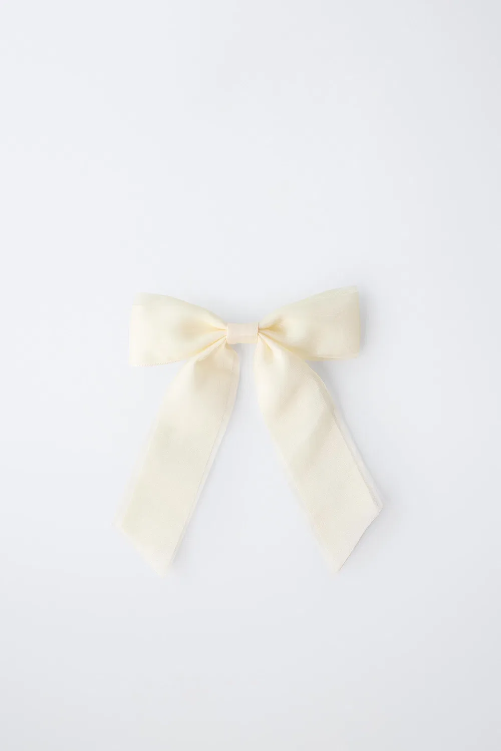 Заколка для волос в виде бантика из органзы ZARA, White — фото 4