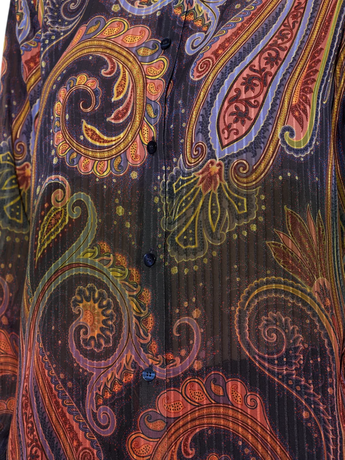 Рубашка плиссе с пейсли, синяя ETRO, синий — фото 4