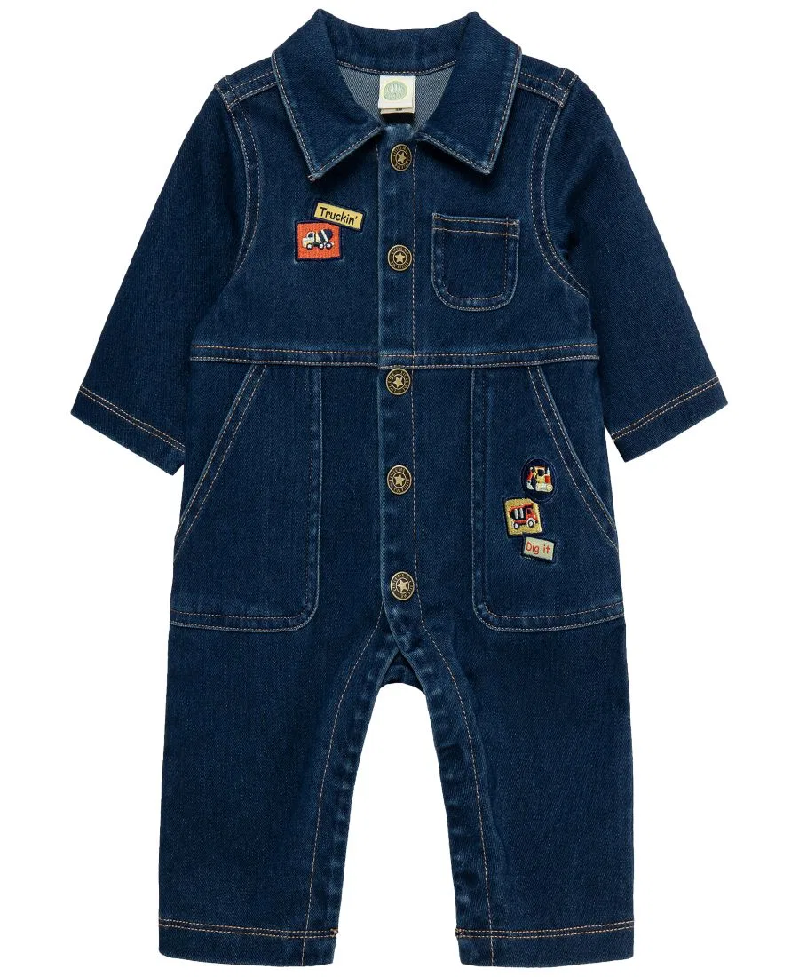 Комбинезон джинсовый с длинным рукавом Construction Denim Little Me, Denim