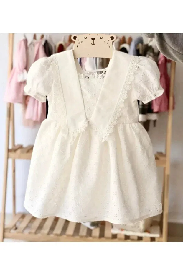 Детское платье для девочек с кружевом Bilge Trend, Shawl Collar Short Sleeves