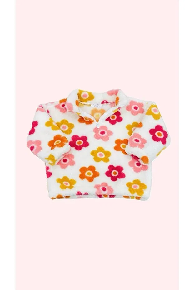 Детский спортивный костюм с принтом Velsoft flower printed tracksuit Gülerbebecix, Pink — фото 4