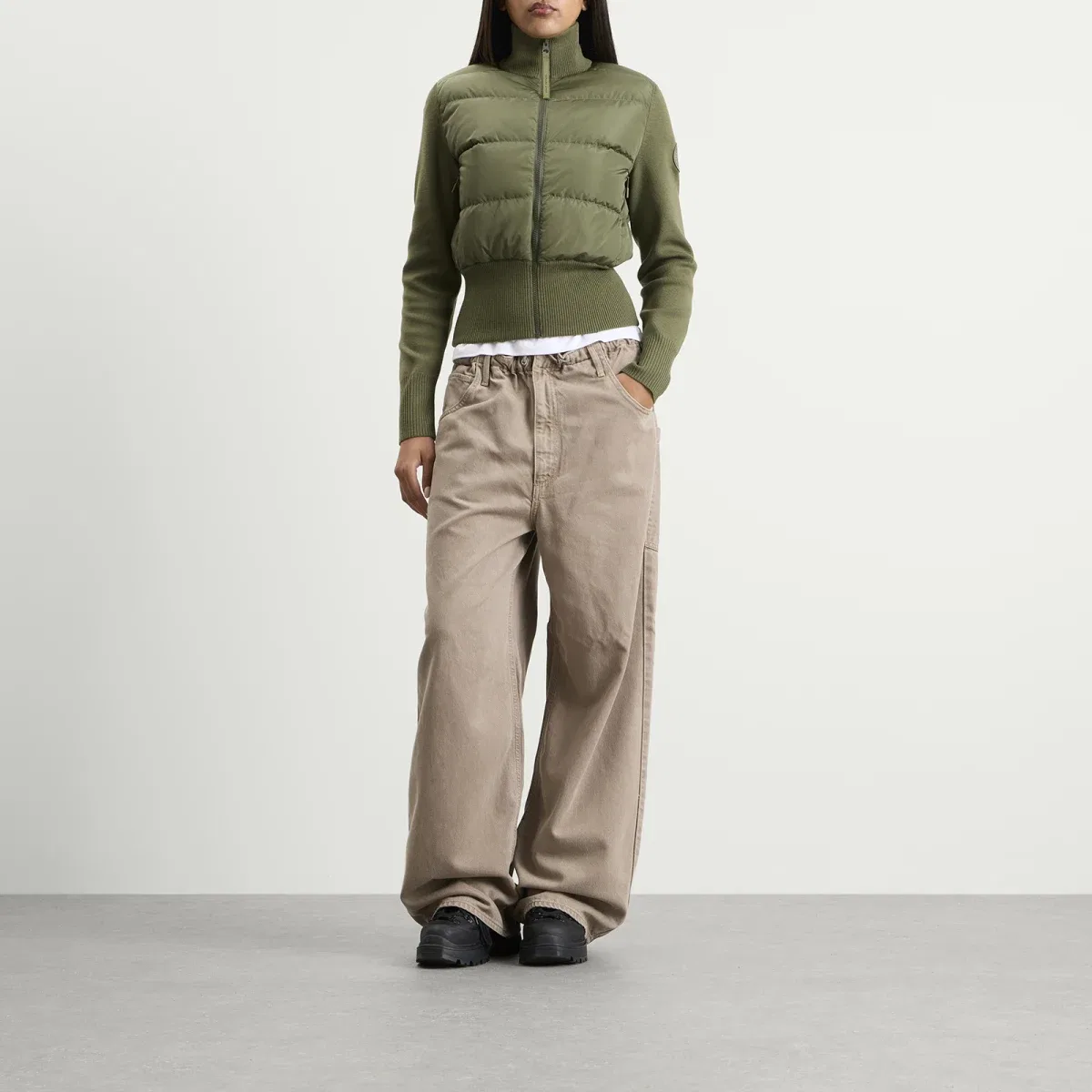 Женская куртка с наполнителем из пуха Hybridge Wide Quilt Knit Jacket Canada Goose, Vireo Green — фото 4