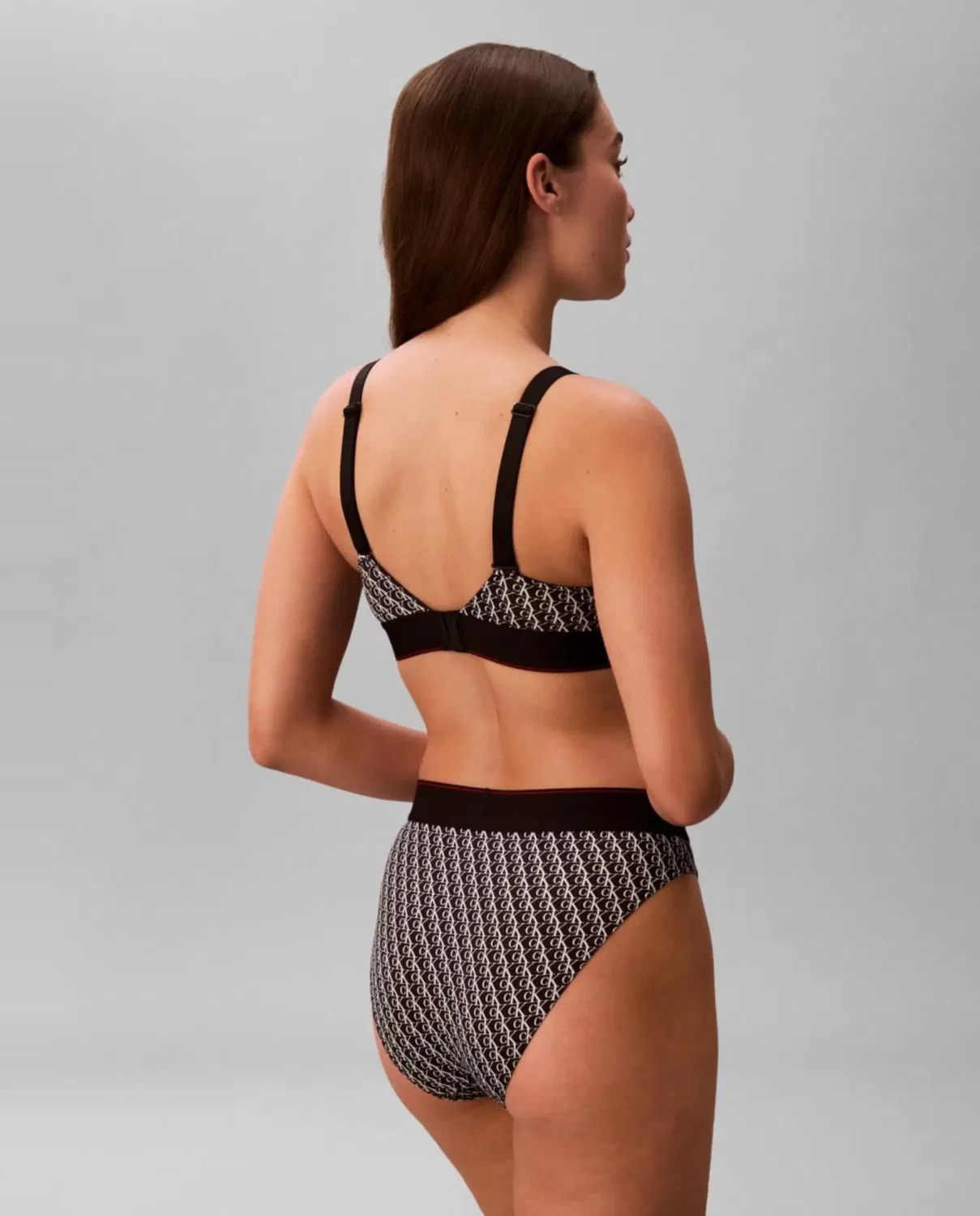 Женский бюстгальтер-бралетт с принтом CK Graphic Calvin Klein, Negro — фото 2