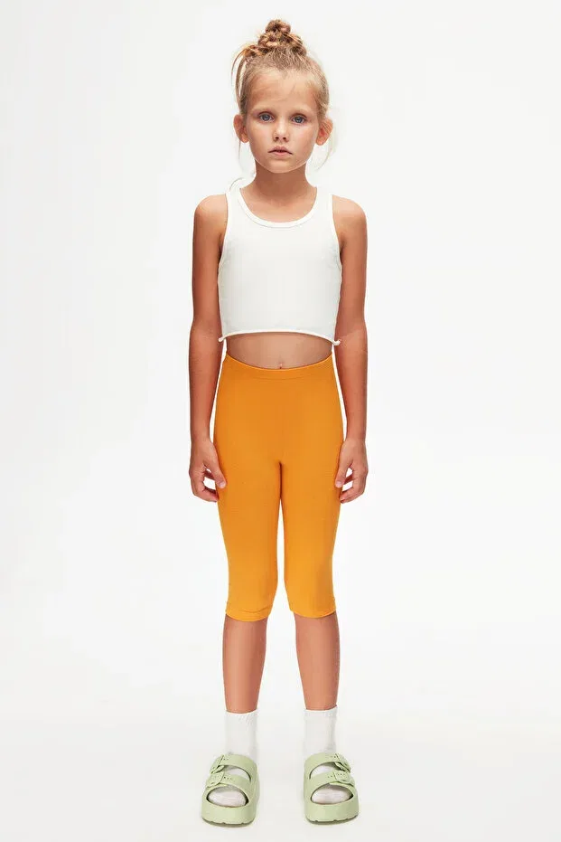 Детские леггинсы для девочек хлопковые Capri Lovetti, Cadmium Yellow