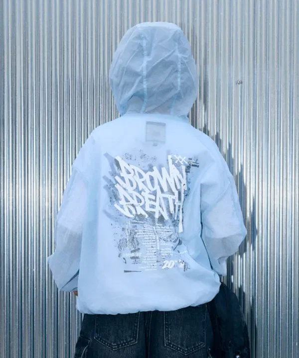 Ветровка детская с логотипом, Kids Tag Light Windbreaker Brownbreath Kids, светло-голубой