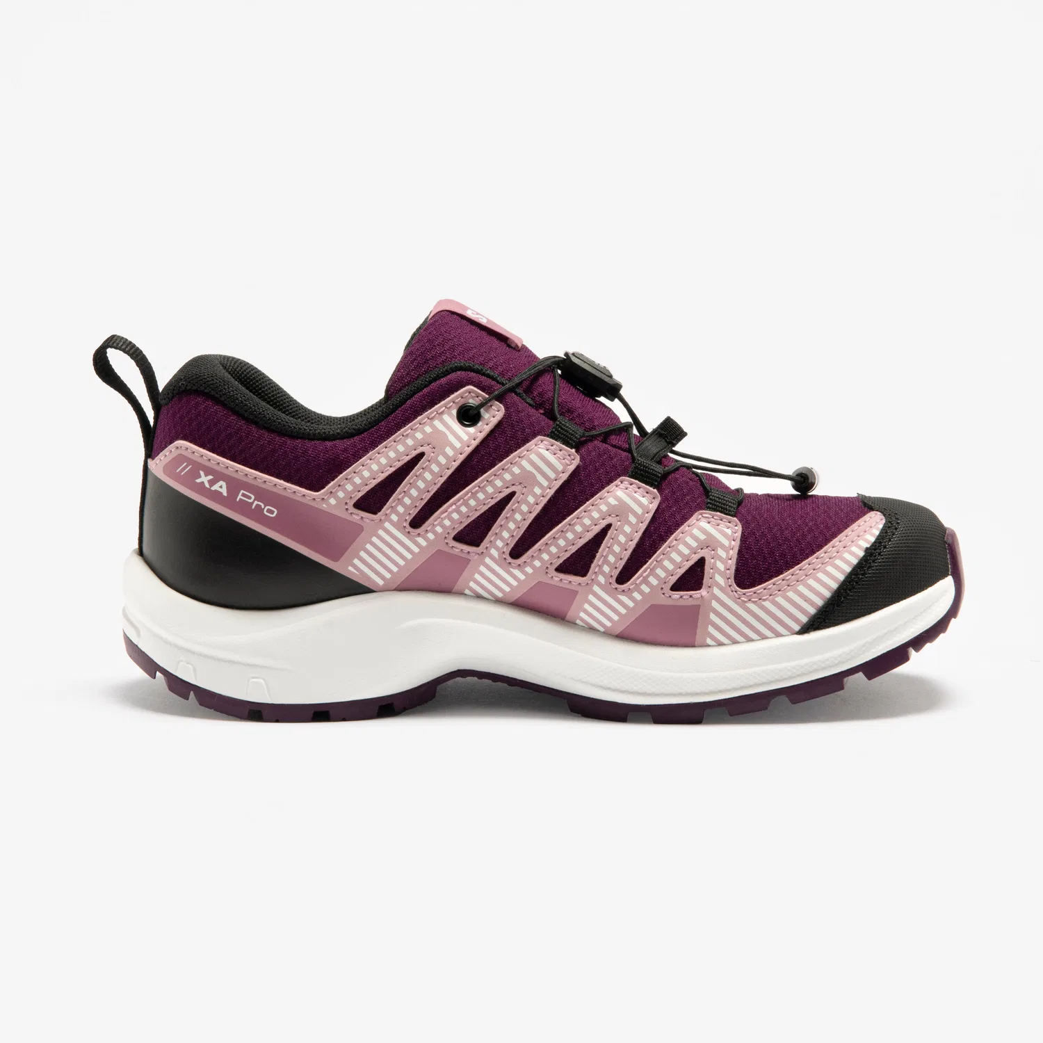 Детские водонепроницаемые ботинки для ходьбы Salomon XA Pro 3D, Bordeaux Weiss Hellrose — фото 3