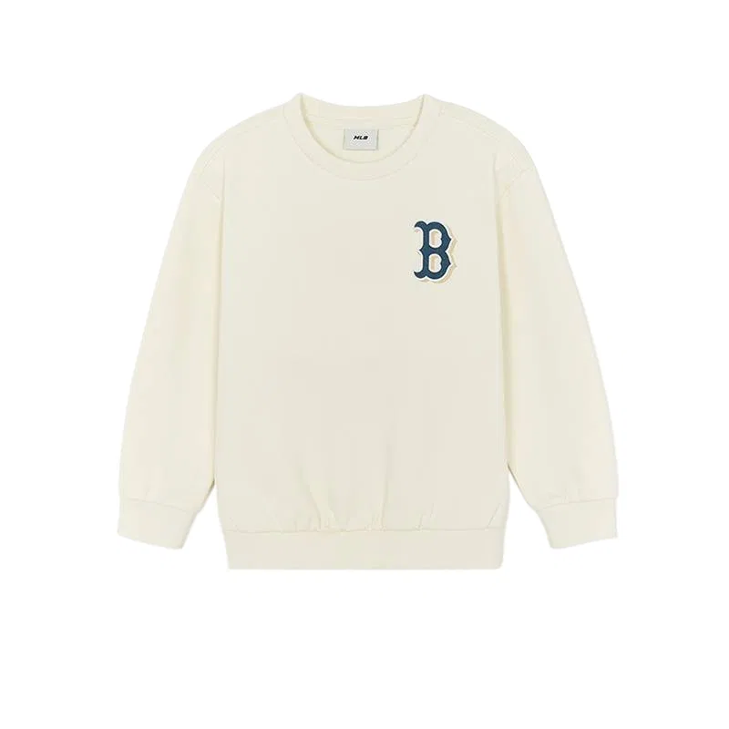 Свитшот с круглым вырезом, повседневный, MLB KIDS, Cream