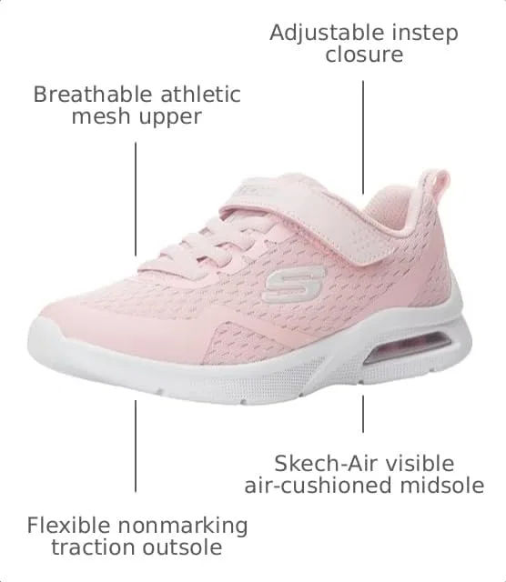 Детские кроссовки для девочек Microspec Max Skechers, Light Pink — фото 3
