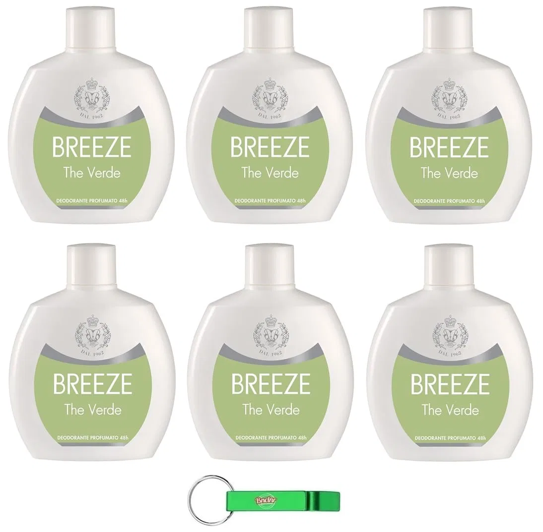 Дезодорант Breeze Green Tea Beni Culinari, 6x100 мл, без газа и солей алюминия, Зеленый чай