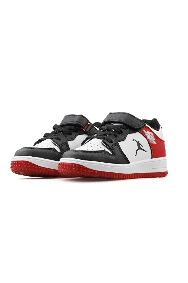 Детские кроссовки для девочек на липучке Galaxy Beijing Force Jordan, White-Red — фото 2