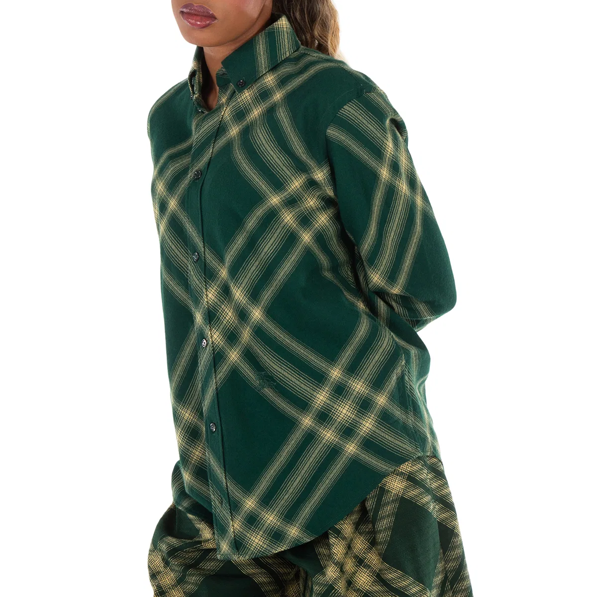 Женская рубашка с принтом Equestrian Knight Check Pattern Shirt Burberry, Blue Pink — фото 2