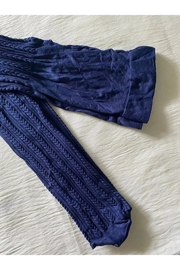 Детские колготки для девочек с узором Düven, Navy Blue — фото 2
