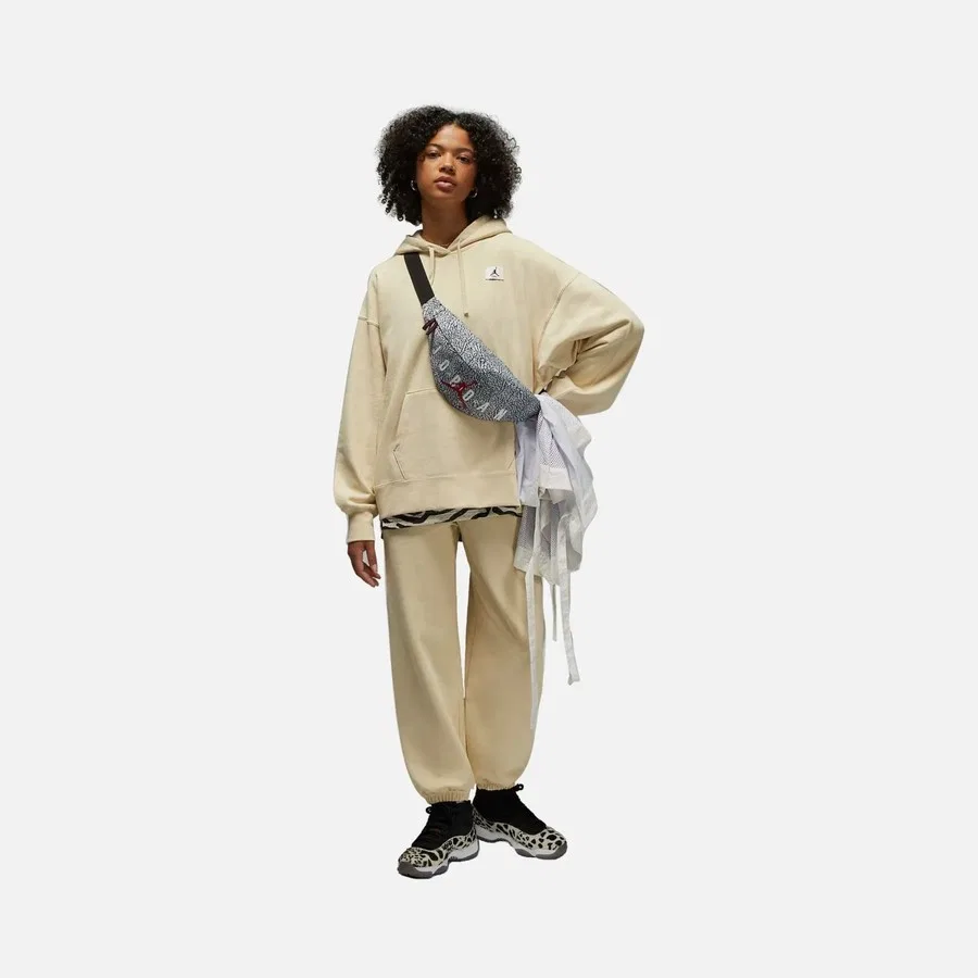 Женский худи Nike Jordan Flight Fleece Oversize, Бежевый
