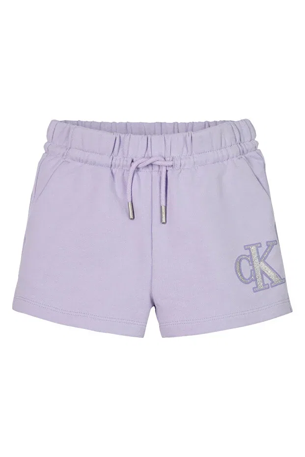 Детские шорты для девочек с принтом Calvin Klein, Lilac — фото 4
