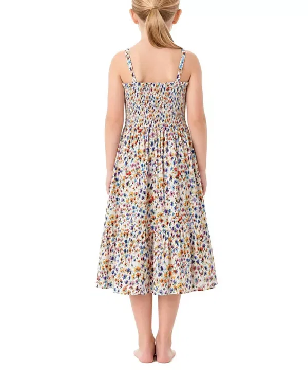 Детское платье для девочек с принтом Lila Dress Printed Tiered Smocked Dress Change Of Scenery, Wildflower Fields — фото 3