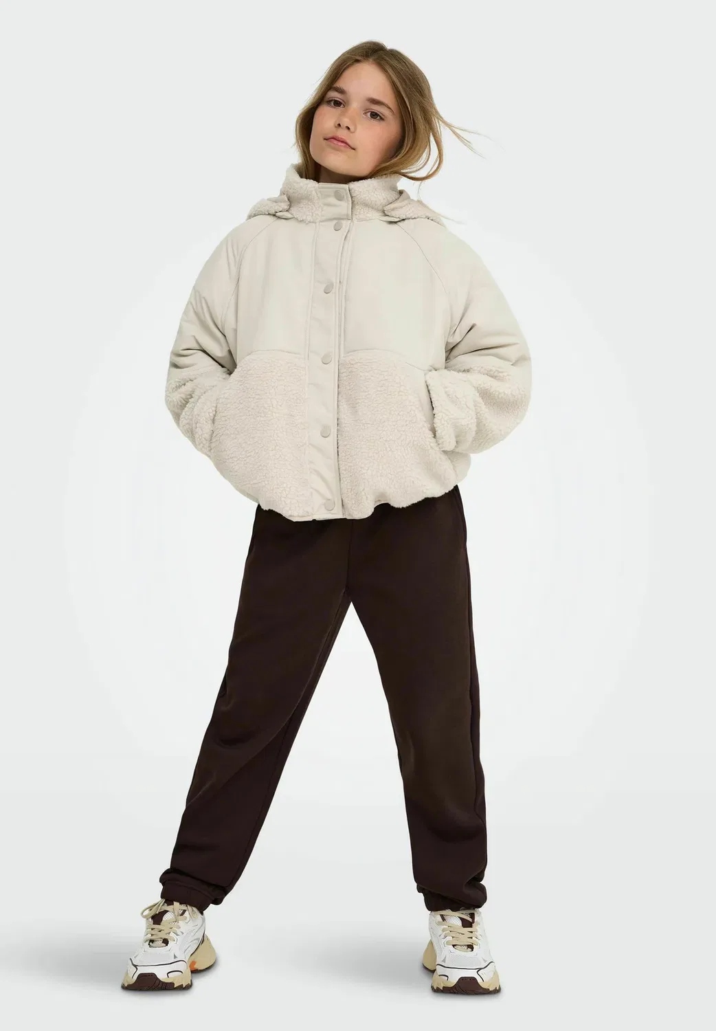 Куртка "Тедди" kognomi teddy jacket - флисовая куртка Only Girls, Silver Lining