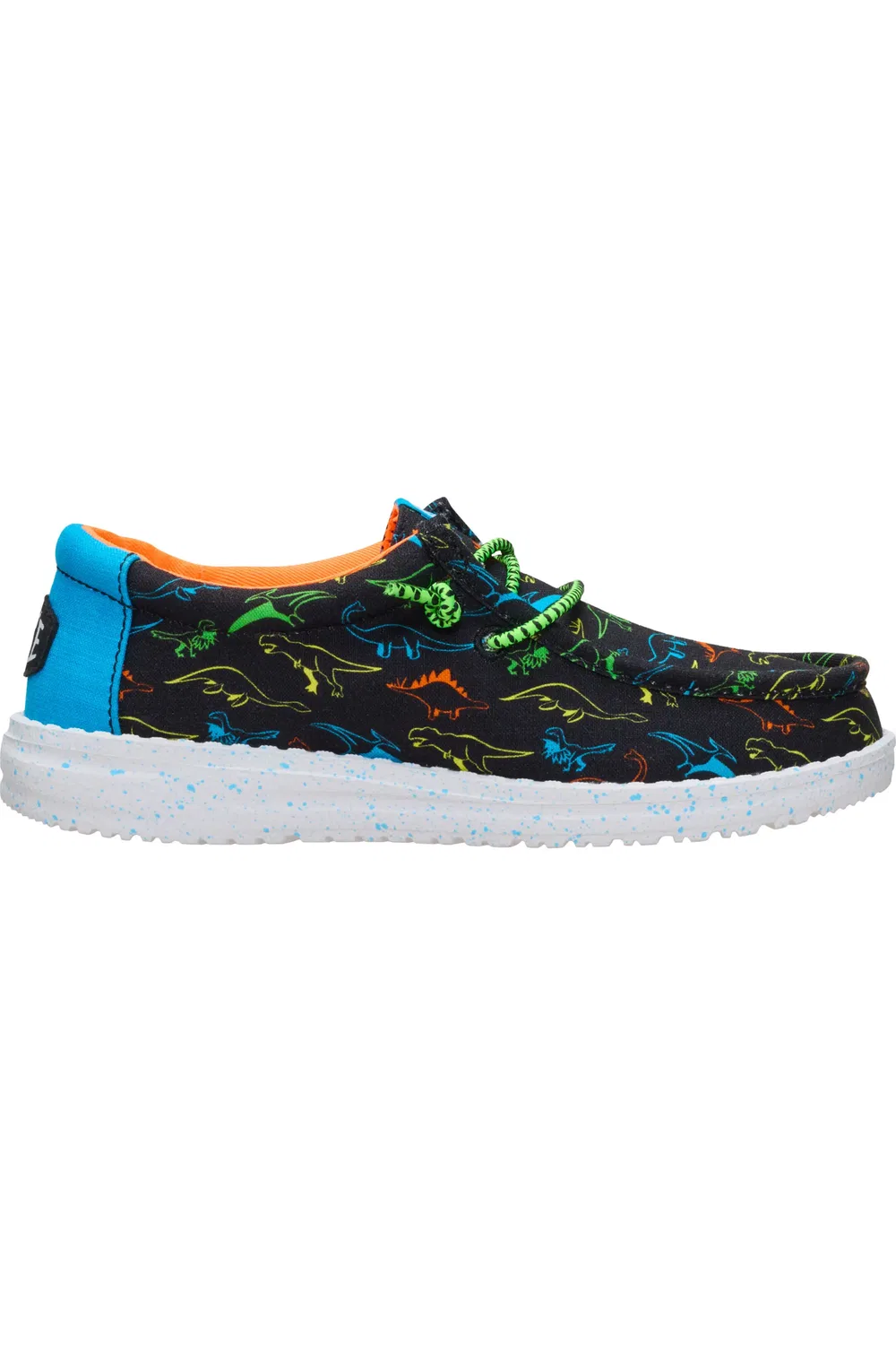 Детские слипоны чакка на мягкой подошве Wally Dinoworld Hey Dude, Black/Neon Multi — фото 2