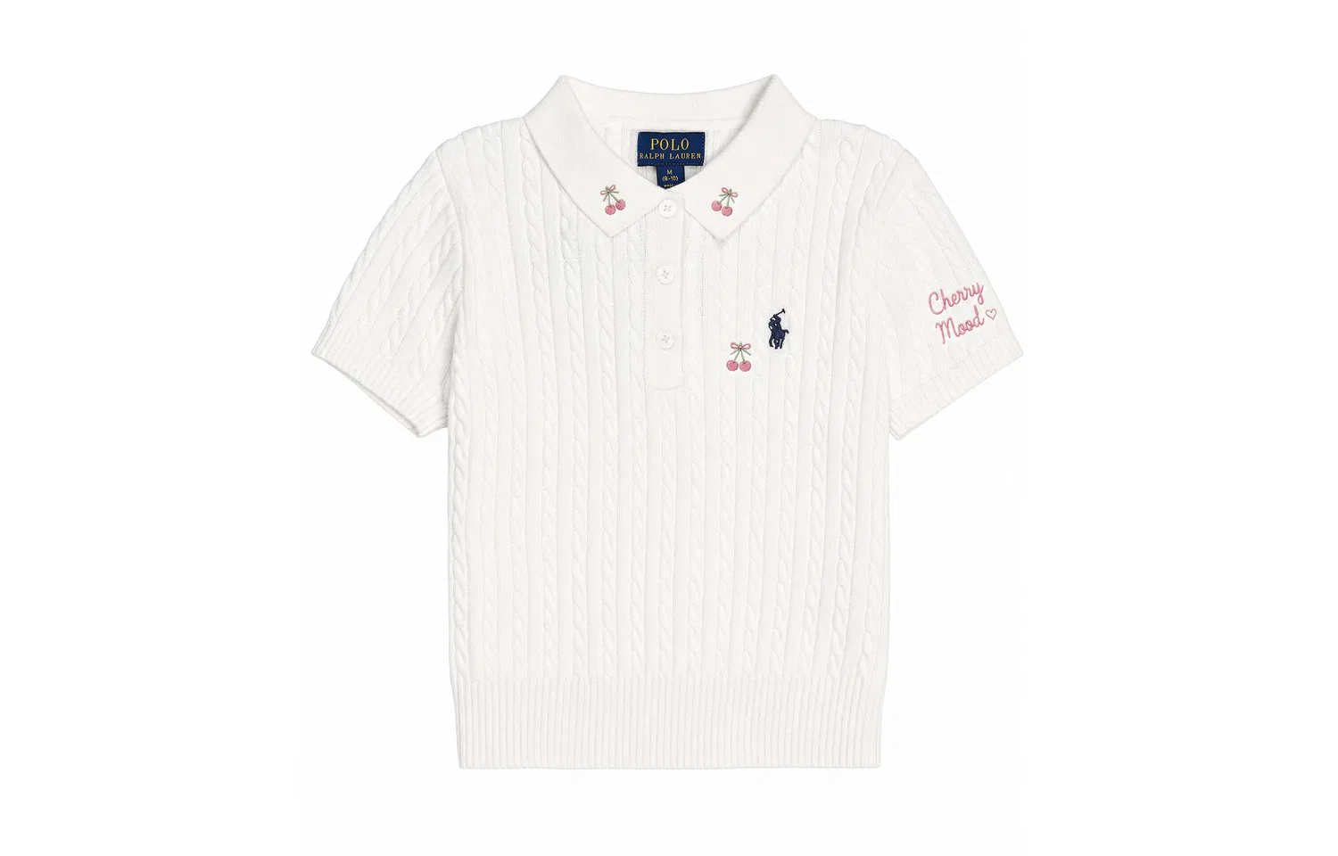 Детский свитер с поло-воротником White-Cherry Blossom Vein Polo Ralph Lauren